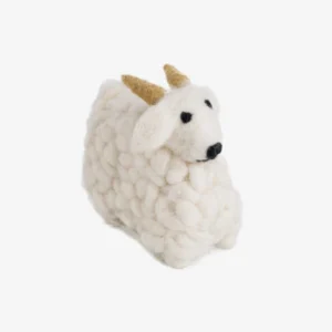 Adorable Handmade Felt White Sheep with Horn