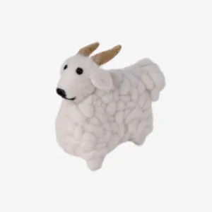 Adorable Handmade Felt White Sheep with Horn