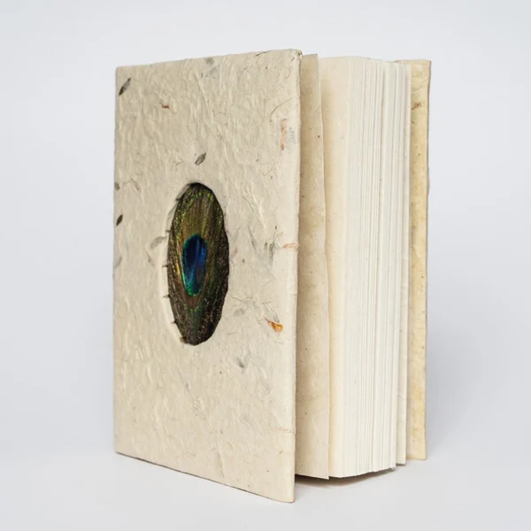 Natural Lokta Peacock Feather Journal Book