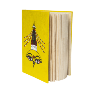 Bright Yellow Stupa Eyes Journal Book